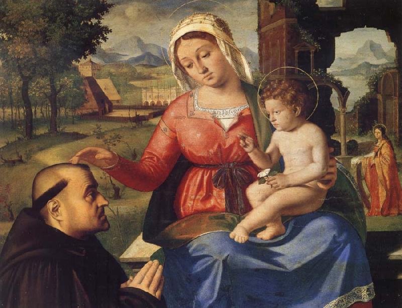 Andrea Previtali The Virgin and Child with a Donor oil painting picture